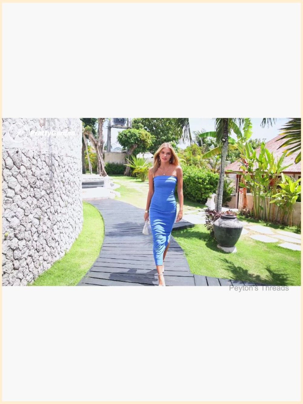 Ribbed Strapless Bodycon Maxi Tube Dress Side Slit - Picture 7 of 7